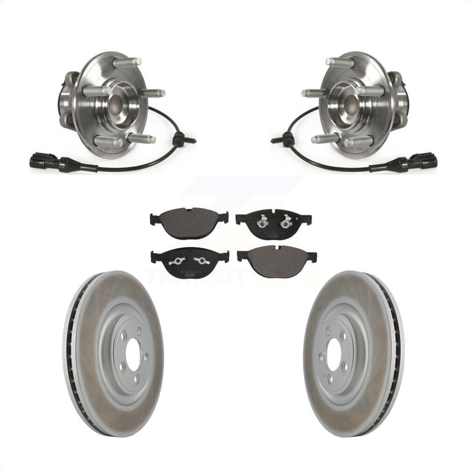 Front Hub Bearing Assembly With Coated Disc Brake Rotors And Ceramic Pads Kit For Jaguar XF XJ KBB-123103