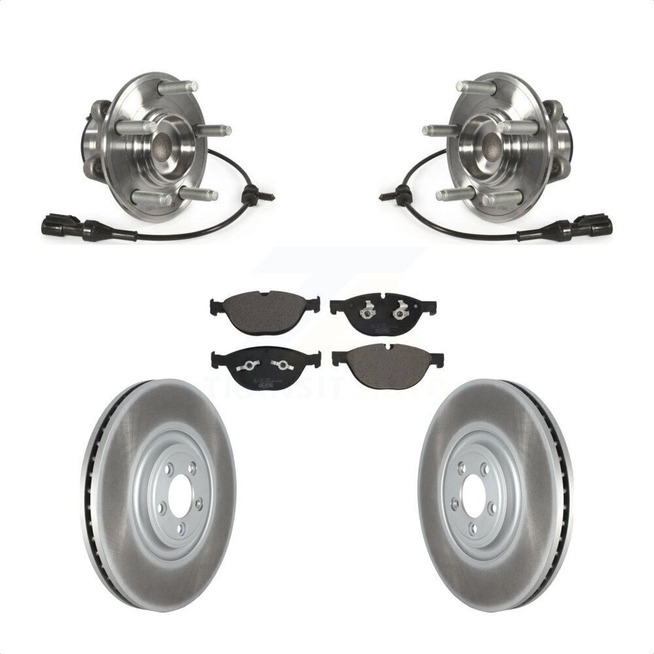 Front Hub Bearing Assembly With Coated Disc Brake Rotors And Ceramic Pads Kit For Jaguar XF XJ XKR XJR XJR575 KBB-123104