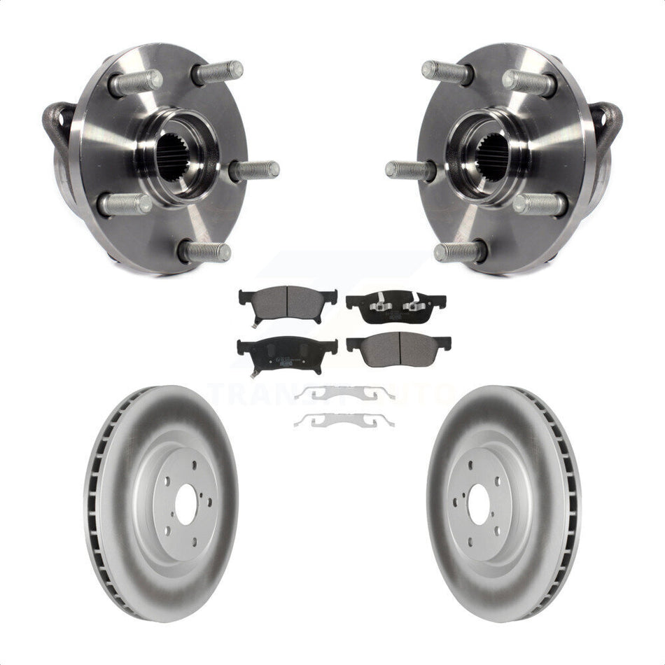 Front Hub Bearing Assembly With Coated Disc Brake Rotors And Ceramic Pads Kit For 2019 Subaru Ascent KBB-123107