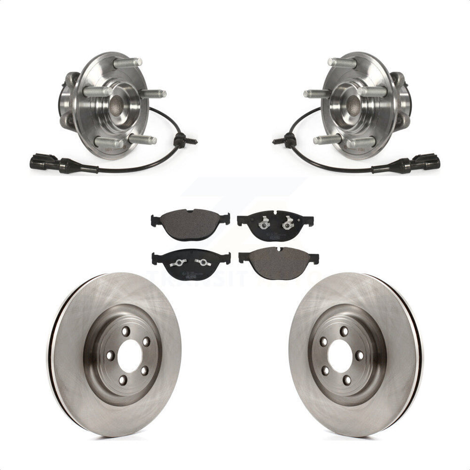 Front Hub Bearing Assembly With Disc Brake Rotors And Ceramic Pads Kit For Jaguar XF XJ KBB-123115