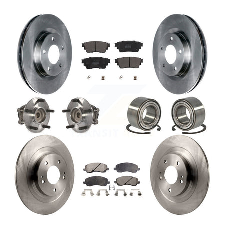 Front Rear Hub Bearing Brake Rotor Pads Kit (10Pc) For 2017-2020 Mitsubishi Outlander FWD KBB-123120