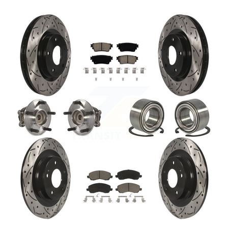 Front Rear Hub Bearing Coat Brake Rotor Pad Kit (10Pc) For 17-20 Mitsubishi Outlander FWD KBB-123123
