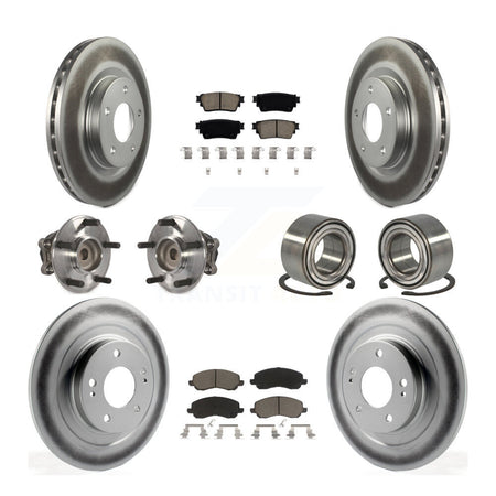 Front Rear Hub Bearing Coat Brake Rotor Pad Kit (10Pc) For 17-20 Mitsubishi Outlander FWD KBB-123129