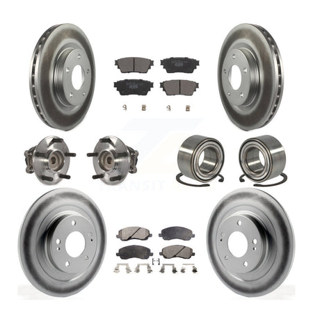Front Rear Hub Bearing Coat Brake Rotor Pad Kit (10Pc) For 17-20 Mitsubishi Outlander FWD KBB-123133