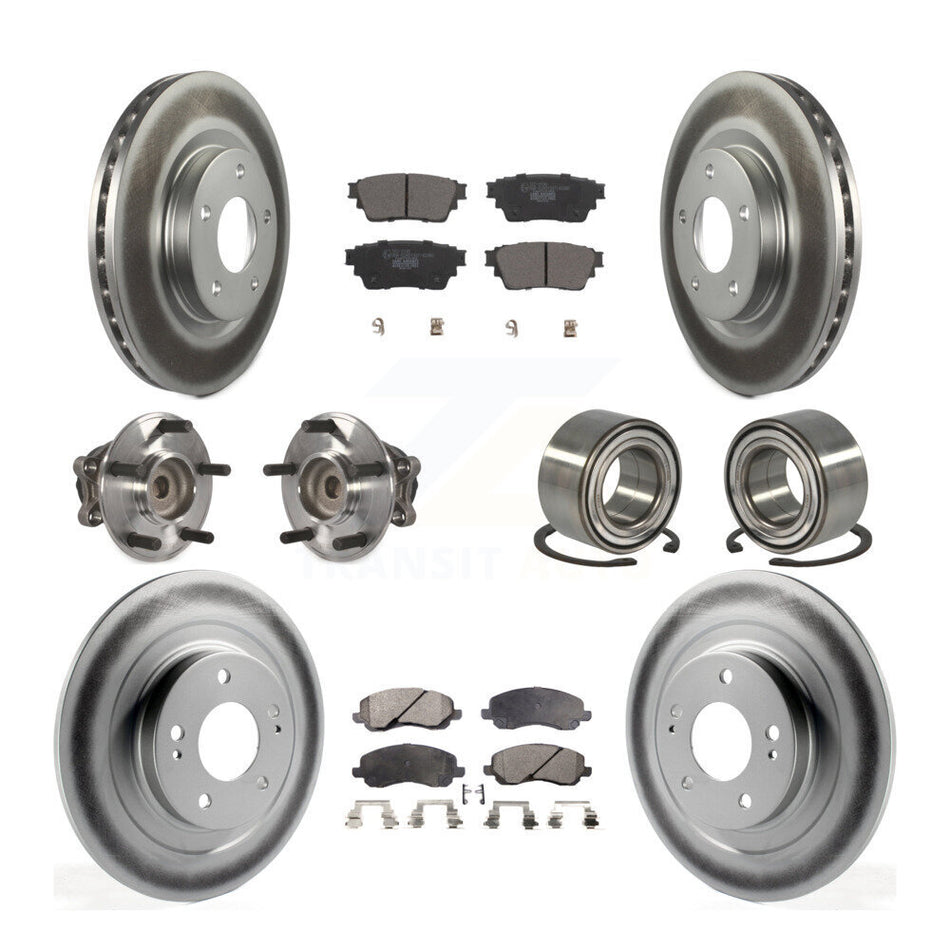 Front Rear Hub Bearing Coat Brake Rotor Pad Kit (10Pc) For 17-20 Mitsubishi Outlander FWD KBB-123133