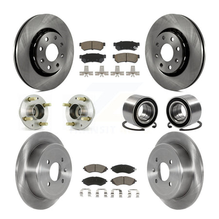 Front Rear Hub Bearing Brake Rotor Pads Kit (10Pc) For Chevrolet Spark With ABS Tone Ring KBB-123145