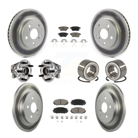 Front Rear Hub Bearing Coated Disc Brake Rotor And Pads Kit (10Pc) For Toyota Prius Prime KBB-123251