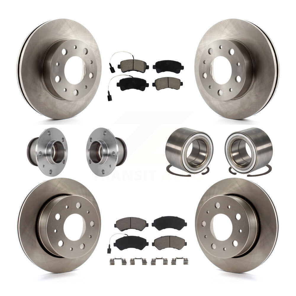 Front Rear Hub Bearing Disc Brake Rotor & Pad Kit (10Pc) For Ram ProMaster 2500 3500 1500 KBB-123286