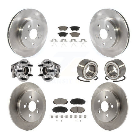 Front Rear Hub Bearing Disc Brake Rotor And Ceramic Pad Kit (10Pc) For Toyota Prius Prime KBB-123290