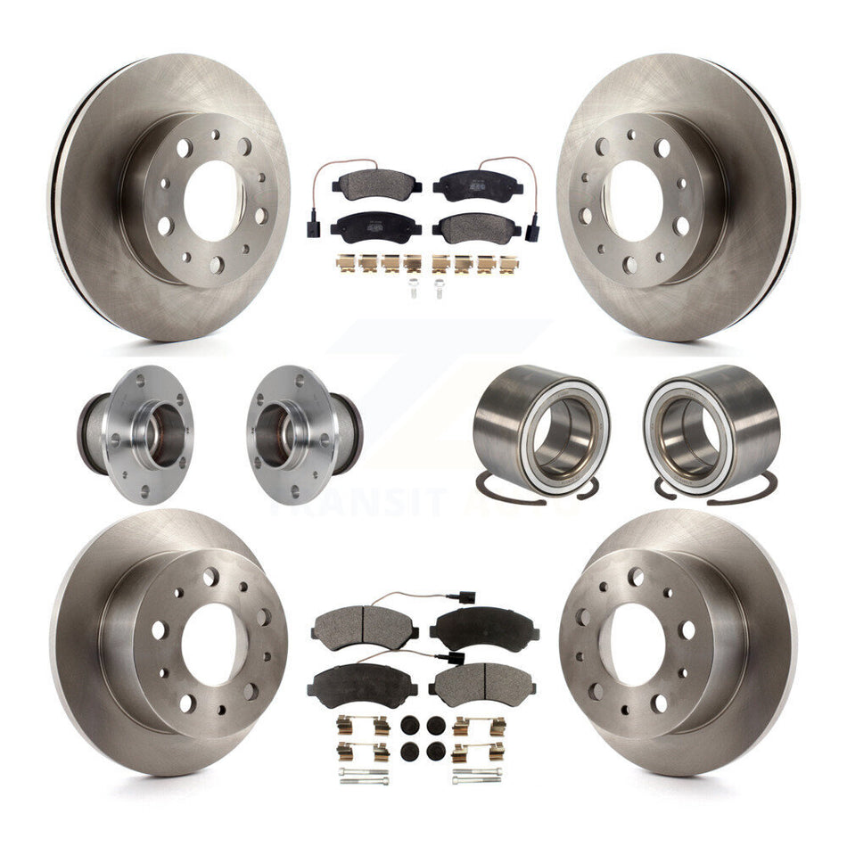 Front Rear Wheel Hub Bearings Assembly Disc Brake Rotors And Semi-Metallic Pads Kit (10Pc) For Ram ProMaster 1500 2500 3500 KBB-123298