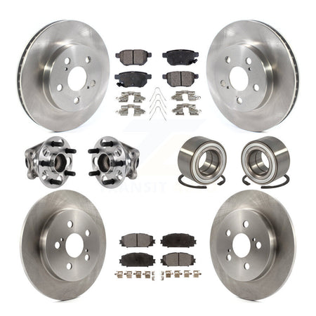 Front Rear Hub Bearing Disc Brake Rotor And Ceramic Pad Kit (10Pc) For Toyota Prius Prime KBB-123309