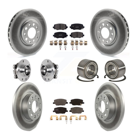 Front Rear Hub Bearing Coated Disc Brake Rotor Pad Kit (10Pc) For 2016-2018 Fiat 500X AWD KBB-123335