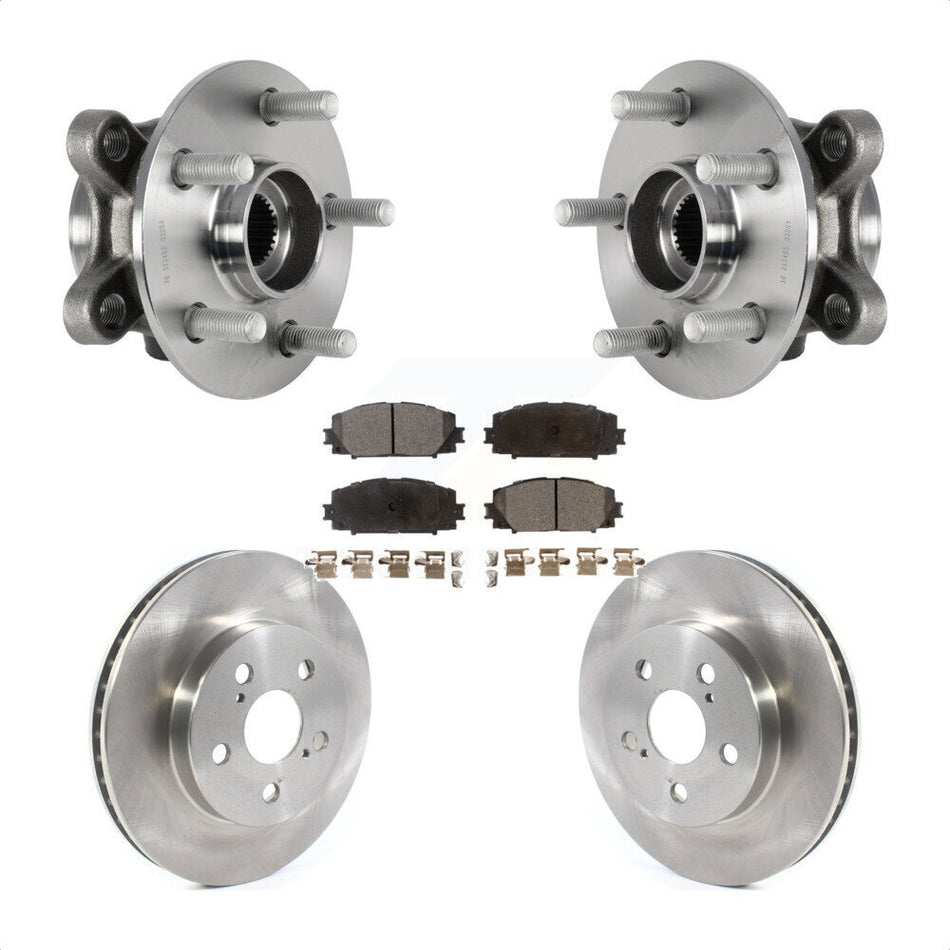 Front Hub Bearing Assembly With Disc Brake Rotors And Ceramic Pads Kit For Toyota Prius Corolla Prime AWD-e KBB-123405