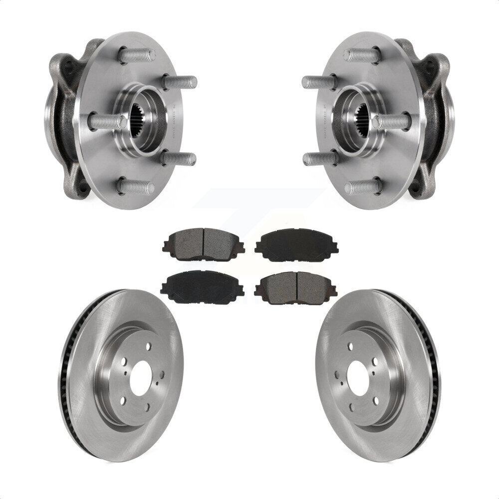 Front Hub Bearing Assembly Disc Brake Rotor & Pad Kit For Toyota Camry Lexus ES250 Avalon KBB-123411