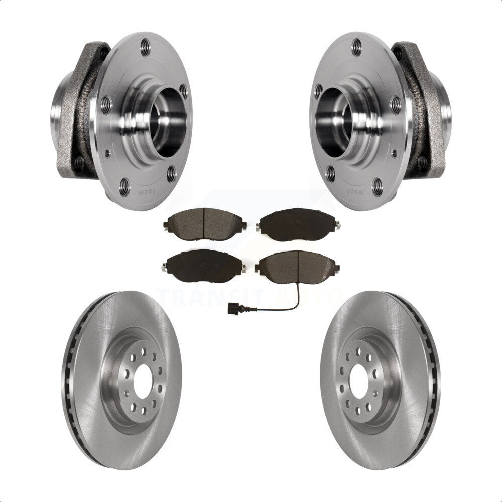 Front Hub Bearing Brake Rotor Pads Kit For 2015-2020 Audi S3 With 80mm Pilot Diameter KBB-123419