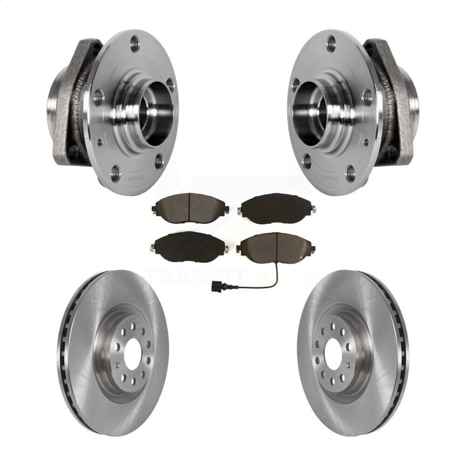 Front Hub Bearing Brake Rotor Pads Kit For 2015-2020 Audi S3 With 80mm Pilot Diameter KBB-123419