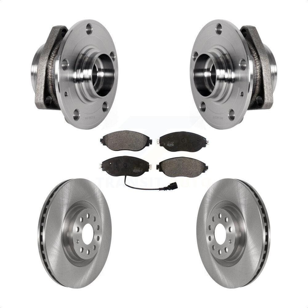 Front Hub Bearing Brake Rotor Pads Kit For 2015-2020 Audi S3 With 80mm Pilot Diameter KBB-123428