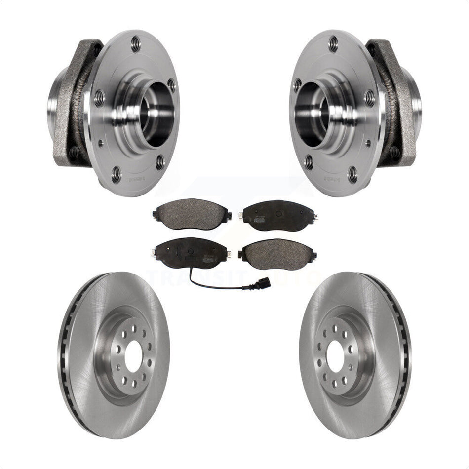 Front Hub Bearing Brake Rotor Pads Kit For 2015-2020 Audi S3 With 80mm Pilot Diameter KBB-123428