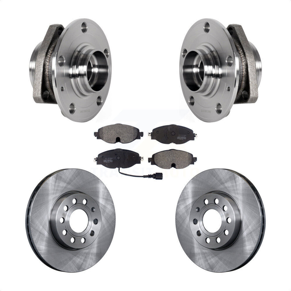 Front Hub Bearing Brake Rotor Pads Kit For 2016 Audi A3 2.0L With 80mm Pilot Diameter KBB-123430