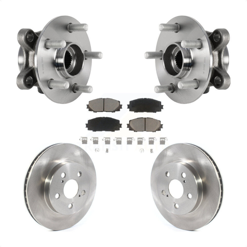Front Hub Bearing Assembly With Disc Brake Rotors And Ceramic Pads Kit For Toyota Prius Corolla Prime AWD-e KBB-123458