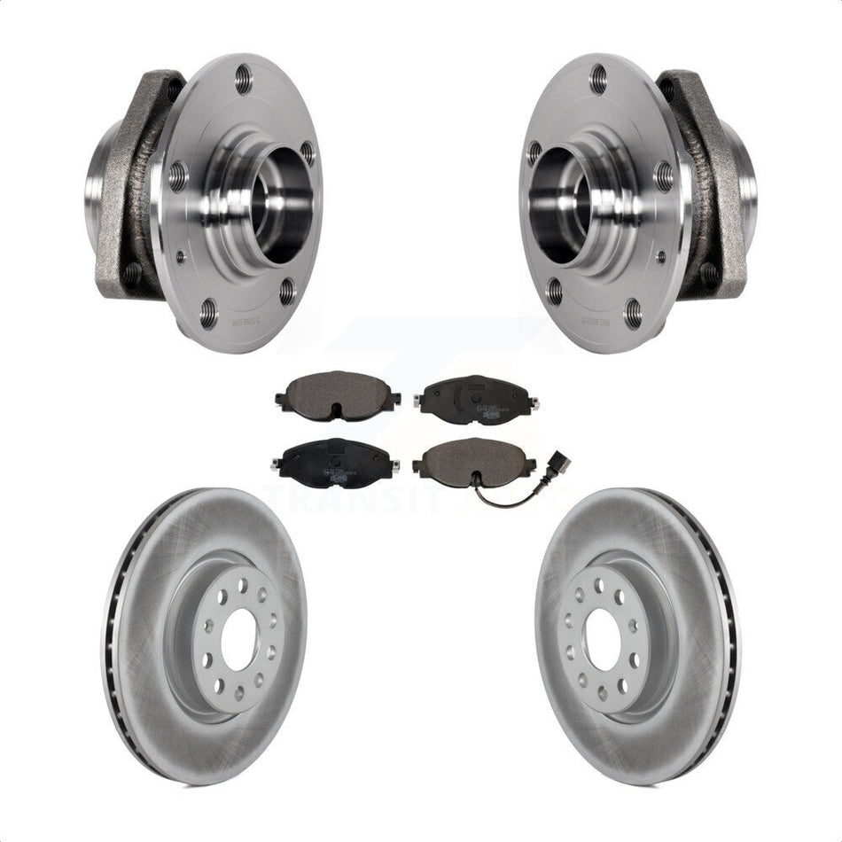 Front Hub Bearing Assembly Coated Disc Brake Rotor & Pad Kit For Audi A3 Sportback e-tron KBB-123477