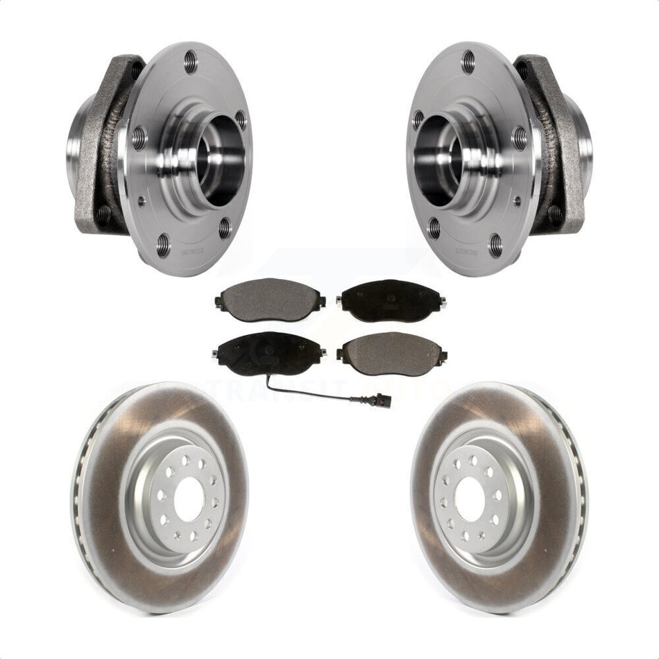 Front Hub Bearing Coat Brake Rotor Pad Kit For 15-20 Audi S3 With 80mm Pilot Diameter KBB-123481
