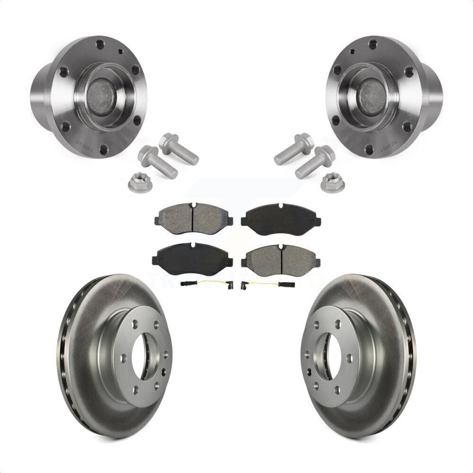 Front Hub Bearing Assembly Coat Brake Rotor Pad Kit For Sprinter 2500 Mercedes-Benz Dodge KBB-123527