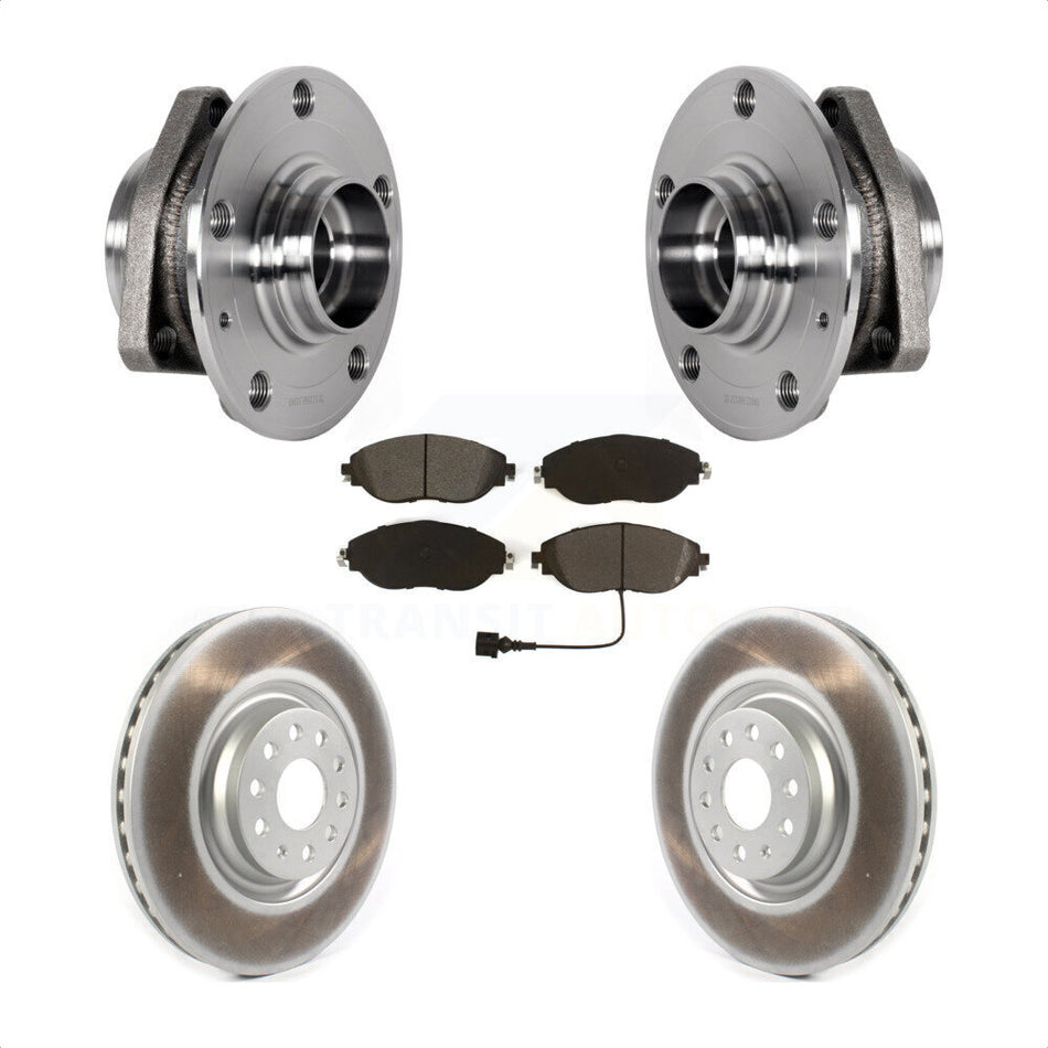 Front Hub Bearing Coat Brake Rotor Pad Kit For 15-20 Audi S3 With 80mm Pilot Diameter KBB-123534