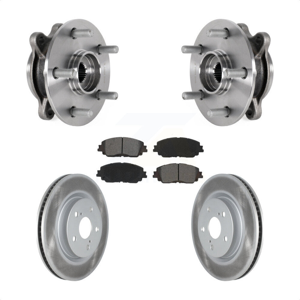 Front Hub Bearing Assembly Coated Brake Rotor Pad Kit For Toyota Camry Lexus ES250 Avalon KBB-123535