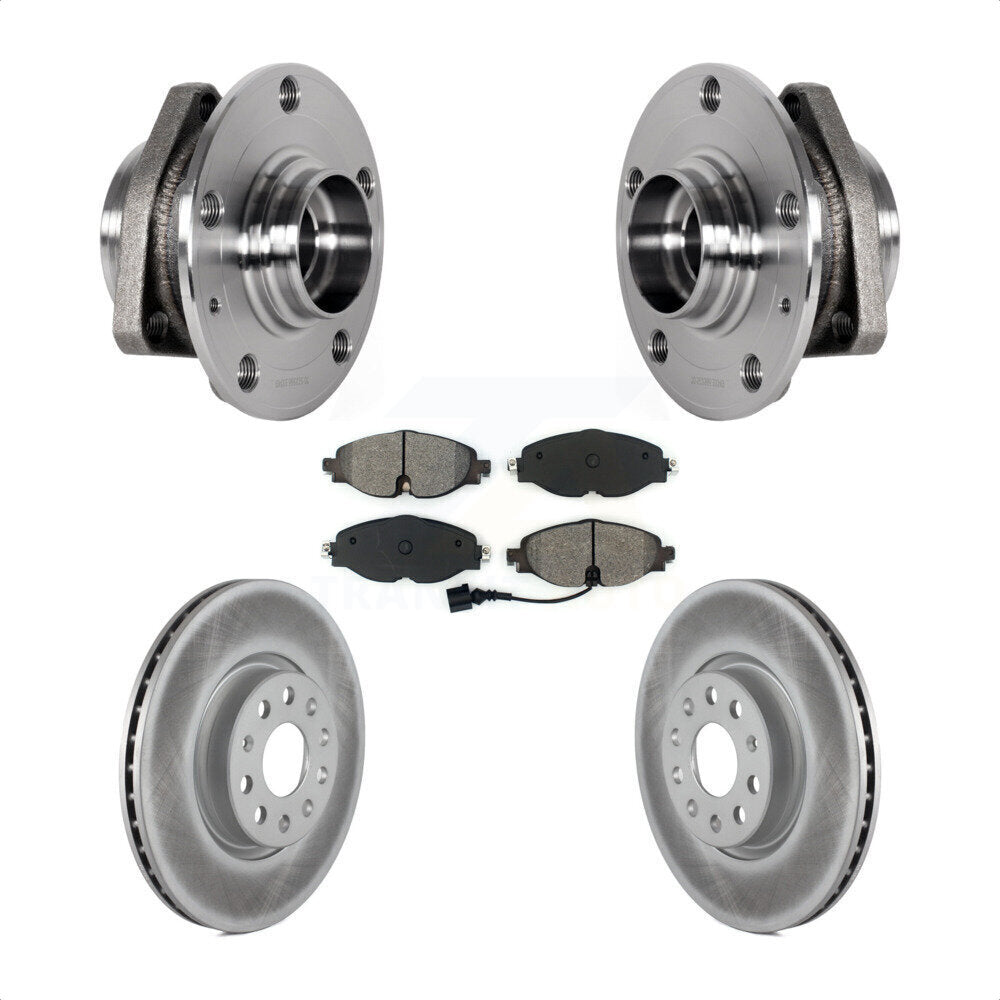 Front Hub Bearing Assembly Coated Disc Brake Rotor & Pad Kit For Audi A3 Sportback e-tron KBB-123540