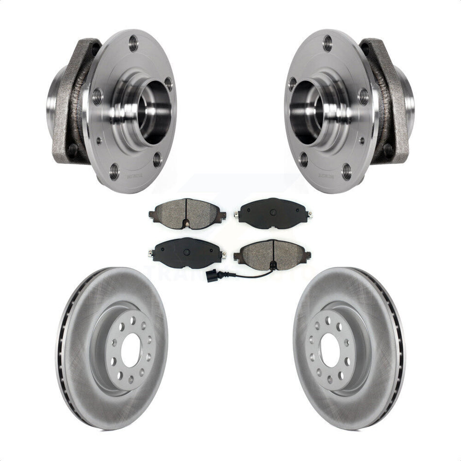 Front Hub Bearing Assembly Coated Disc Brake Rotor & Pad Kit For Audi A3 Sportback e-tron KBB-123540