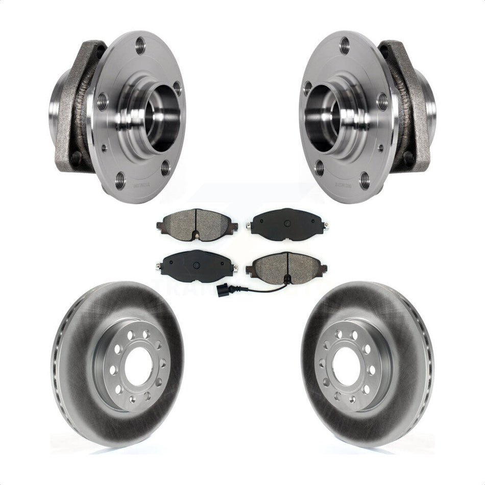 Front Hub Bearing Coat Brake Rotor Pads Kit For Audi A3 2.0L With 80mm Pilot Diameter KBB-123541