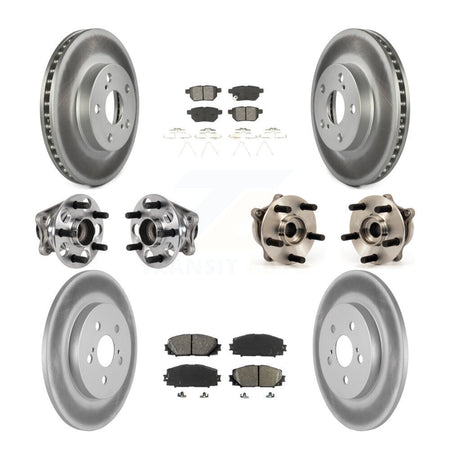 Front Rear Hub Bearings Coated Disc Brake Rotors And Pads Kit (10Pc) For Lexus CT200h KBB-123553