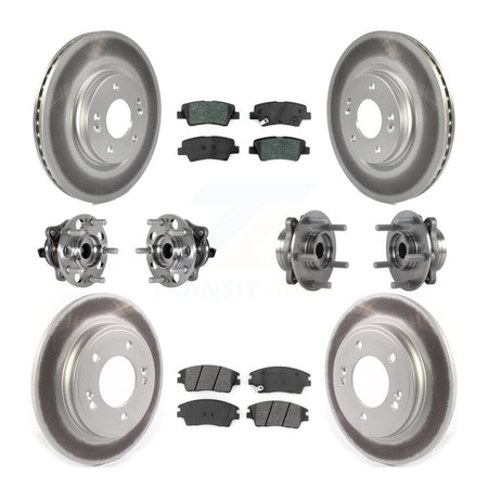 Front Rear Hub Bearing Coat Brake Rotor Pad Kit (10Pc) For 2017-2020 Hyundai Elantra 1.6L KBB-123560