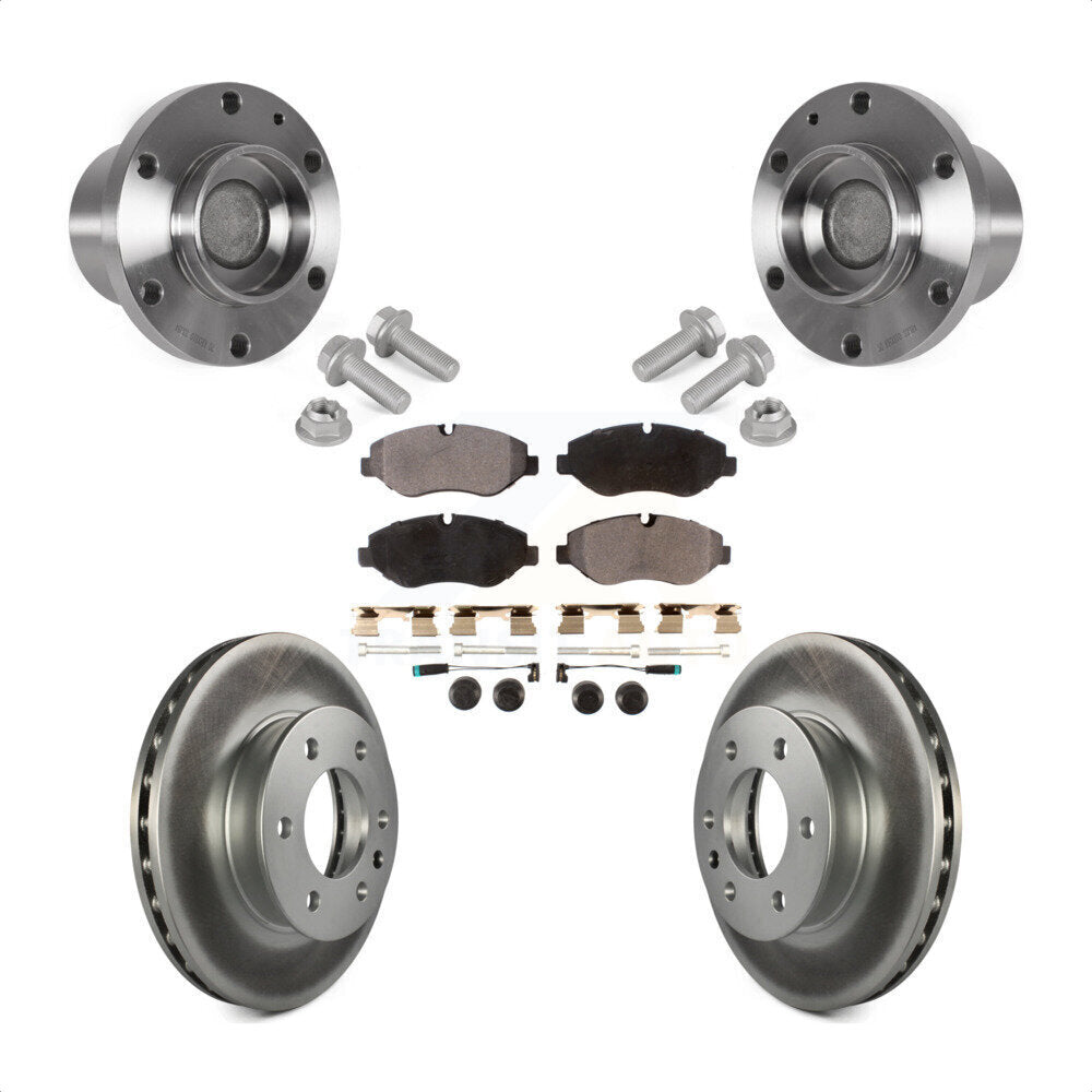 Front Hub Bearing Assembly Coat Brake Rotor Pad Kit For Sprinter 2500 Mercedes-Benz Dodge KBB-123583