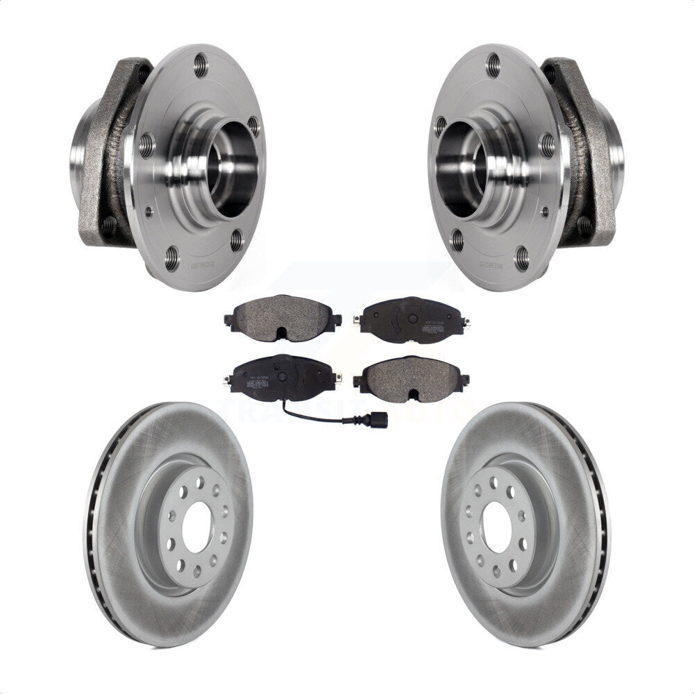Front Hub Bearing Assembly Coated Disc Brake Rotor & Pad Kit For Audi A3 Sportback e-tron KBB-123590
