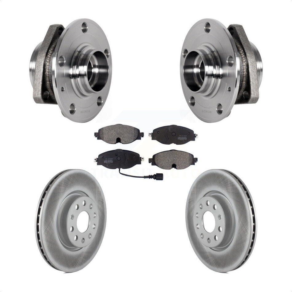 Front Hub Bearing Assembly Coated Disc Brake Rotor & Pad Kit For Audi A3 Sportback e-tron KBB-123590