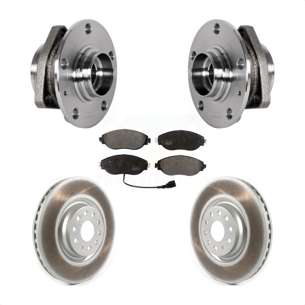 Front Hub Bearing Coat Brake Rotor Pad Kit For 15-20 Audi S3 With 80mm Pilot Diameter KBB-123594