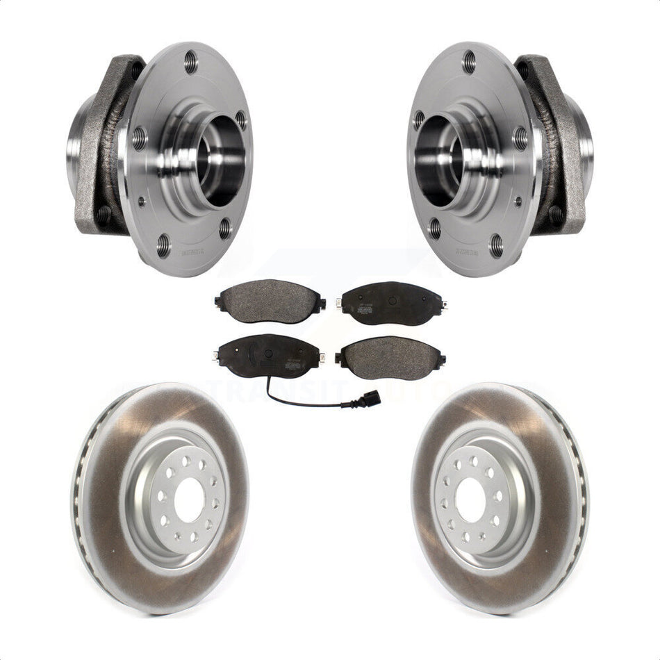 Front Hub Bearing Coat Brake Rotor Pad Kit For 15-20 Audi S3 With 80mm Pilot Diameter KBB-123594