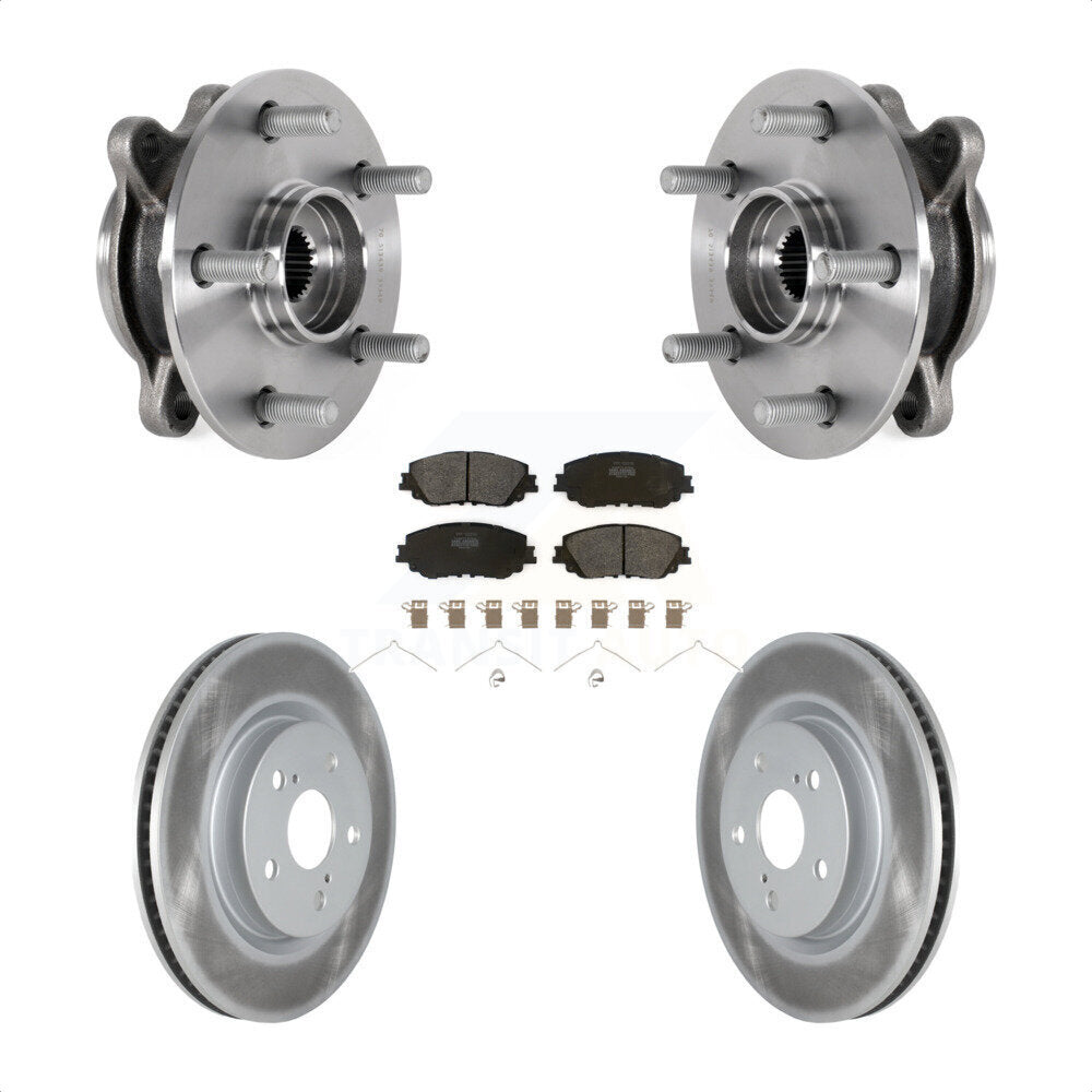 Front Hub Bearing Assembly Coated Brake Rotor Pad Kit For Toyota Camry Lexus ES250 Avalon KBB-123596