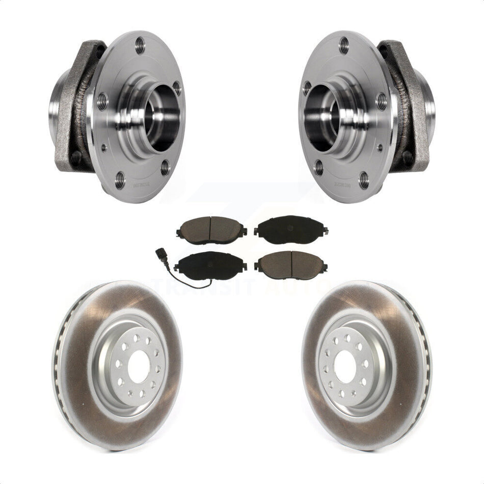 Front Hub Bearing Coat Brake Rotor Pad Kit For 15-20 Audi S3 With 80mm Pilot Diameter KBB-123648