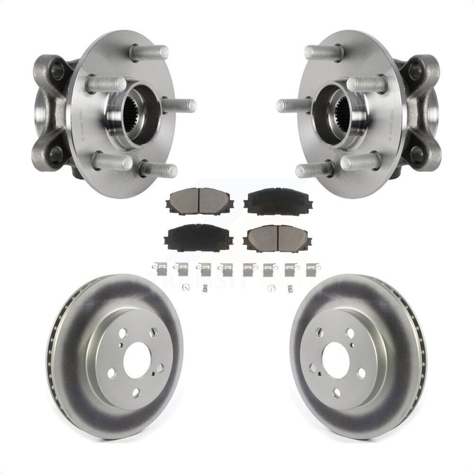 Front Hub Bearing Assembly With Coated Disc Brake Rotors And Ceramic Pads Kit For Toyota Prius Corolla Prime AWD-e KBB-123657