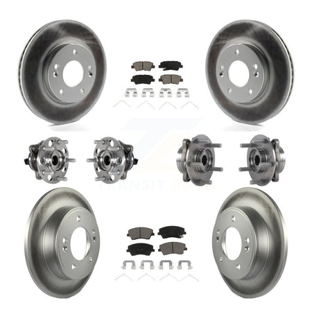 Front Rear Hub Bearing Coat Brake Rotor Pad Kit (10Pc) For 2017-2020 Hyundai Elantra 2.0L KBB-123684