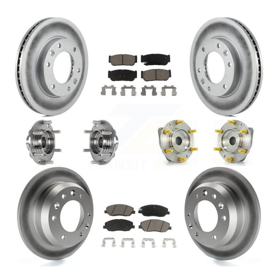 Front Rear Hub Bearings Assembly Coated Disc Brake Rotors And Ceramic Pads Kit (10Pc) For Kia Sedona Hyundai Entourage To 04/27/06 KBB-123694