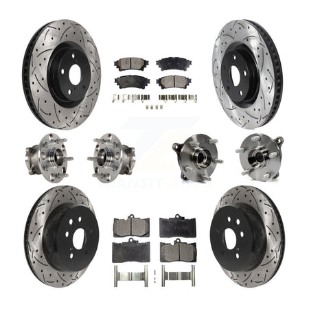Front Rear Hub Bearing Coat Brake Rotor Pads Kit (10Pc) For Lexus IS300 IS350 GS350 RC350 KBB-123796