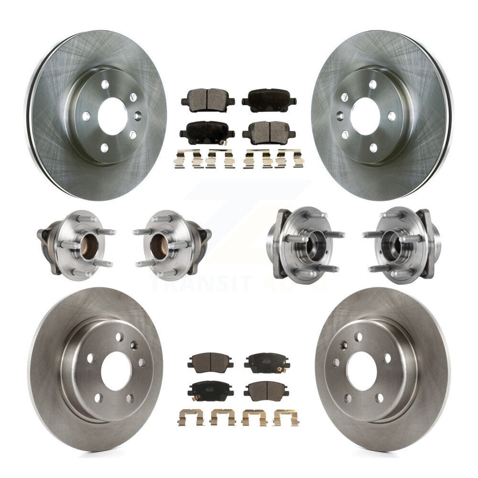 Front Rear Hub Bearings Assembly Disc Brake Rotors And Ceramic Pads Kit (10Pc) For Chevrolet Volt Bolt EV KBB-123880