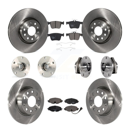 Front Rear Hub Bearing Disc Brake Rotors And Pads Kit (10Pc) For Audi A3 Sportback e-tron KBB-123891