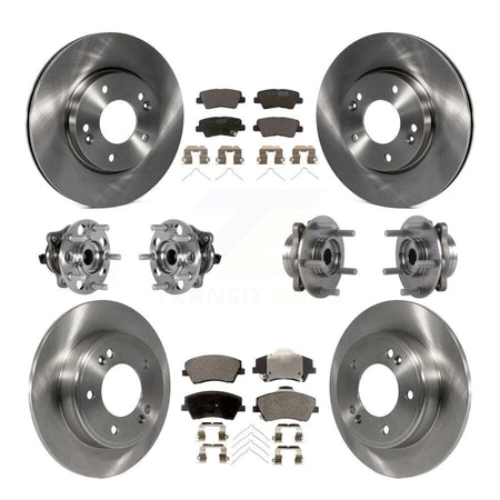 Front Rear Hub Bearing Disc Brake Rotor Pad Kit (10Pc) For 2017-2020 Hyundai Elantra 2.0L KBB-123907