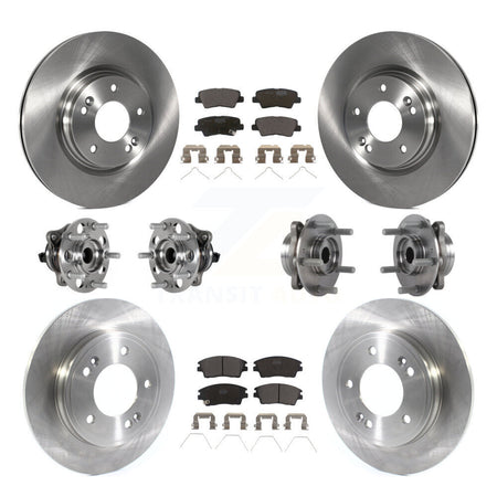 Front Rear Hub Bearing Disc Brake Rotor Pad Kit (10Pc) For 2017-2020 Hyundai Elantra 1.6L KBB-123908