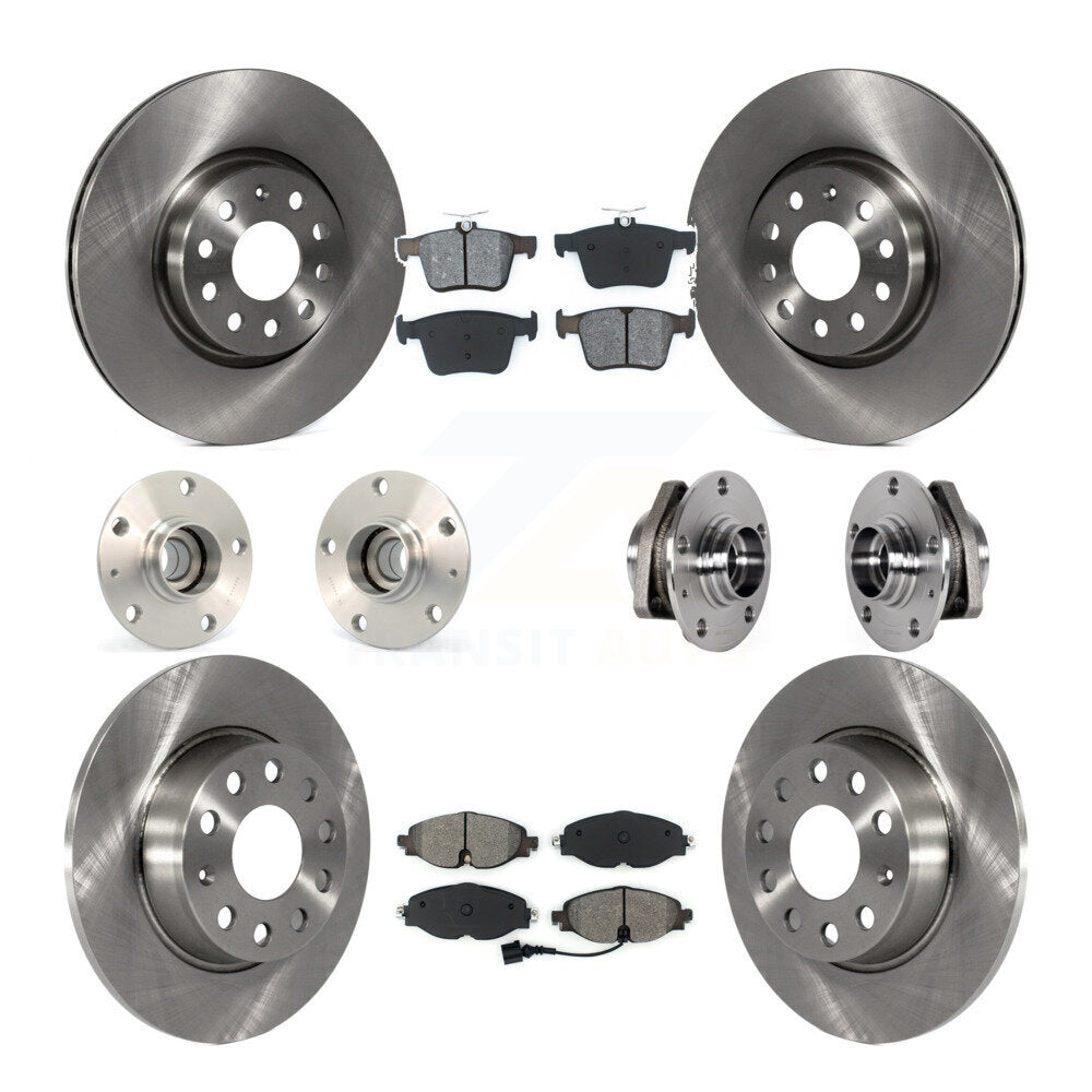 Front Rear Hub Bearing Disc Brake Rotors And Pads Kit (10Pc) For Audi A3 Sportback e-tron KBB-123919